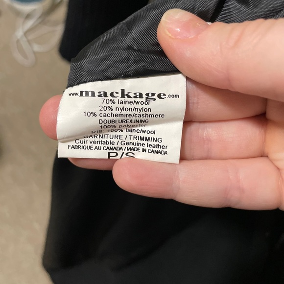 Black Mackage Wool Knee Length Coat - Picture 7 of 7